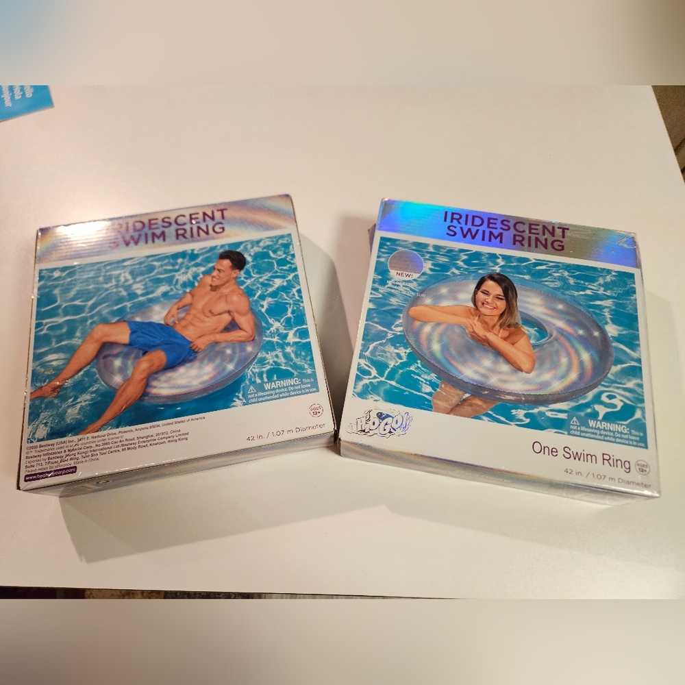 Unisex Heavy Duty Inflatable Lake/Pool Rings Set Of 2 NWT